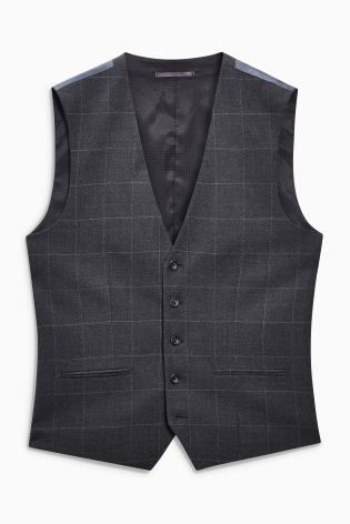 Grey Check Regular Fit Suit: Jacket